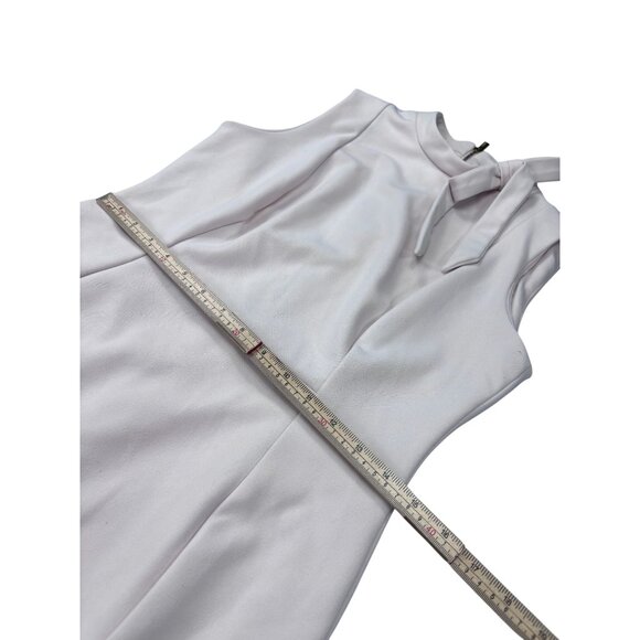 Calvin Klein Light Pink Sleeveless Sheath Dress With Bow Accent Neckline Size 10 - Picture 10 of 11